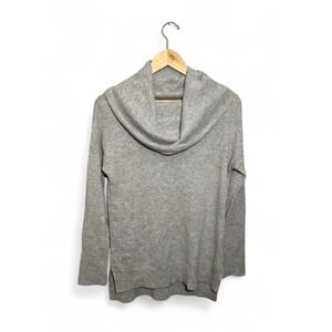 Lusso 100% Cashmere‎ Sweater Cowl Neck Pullover Womens Size Small Heather Grey